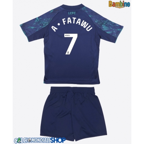Maglie da calcio Leicester City Issahaku Fatawu #7 Seconda Maglia Bambino 2025-26 Manica Corta + Pantaloni corti)